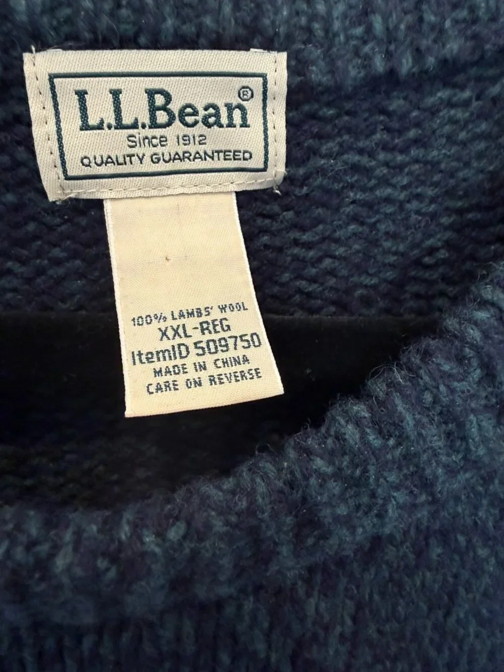 L.L.Bean Men’s XXL Charcoal Classic Ragg Wool Lambswool Crewneck Sweater
